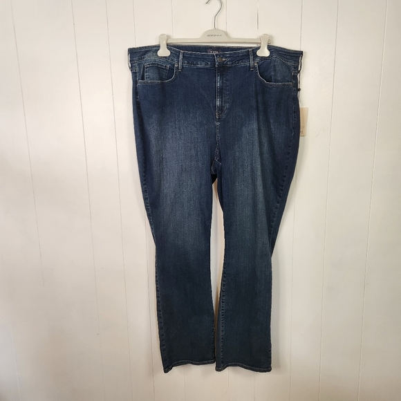 NYDJ Marilyn Straight Crockett Jeans Blue Medium Wash New NWT Size 24W Stretch - Picture 2 of 10
